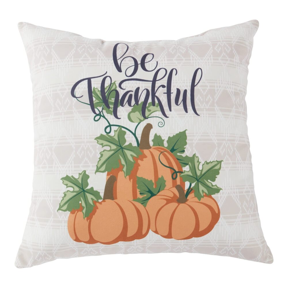 8610 Thankful 18" Square Fall Throw Pillow, 18" x 18"